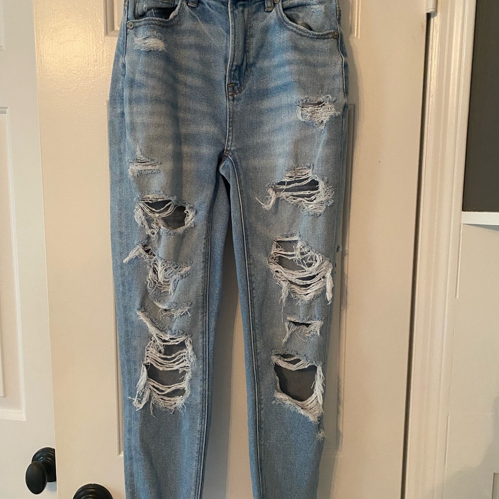 AE Distressed Blue Jeans for Women Size 00 Short